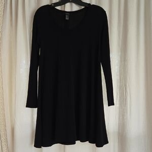 Forever 21 Black Scoop Neck Long Sleeve Dress